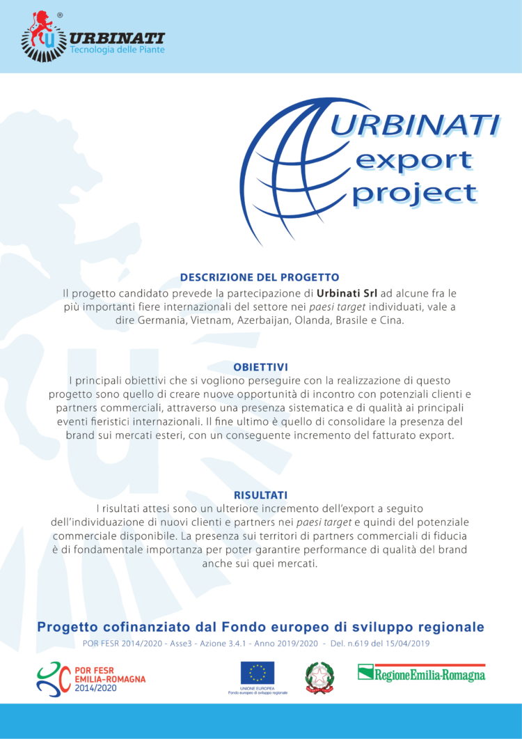 Descrizione del progetto di esportazione Urbinati Srl