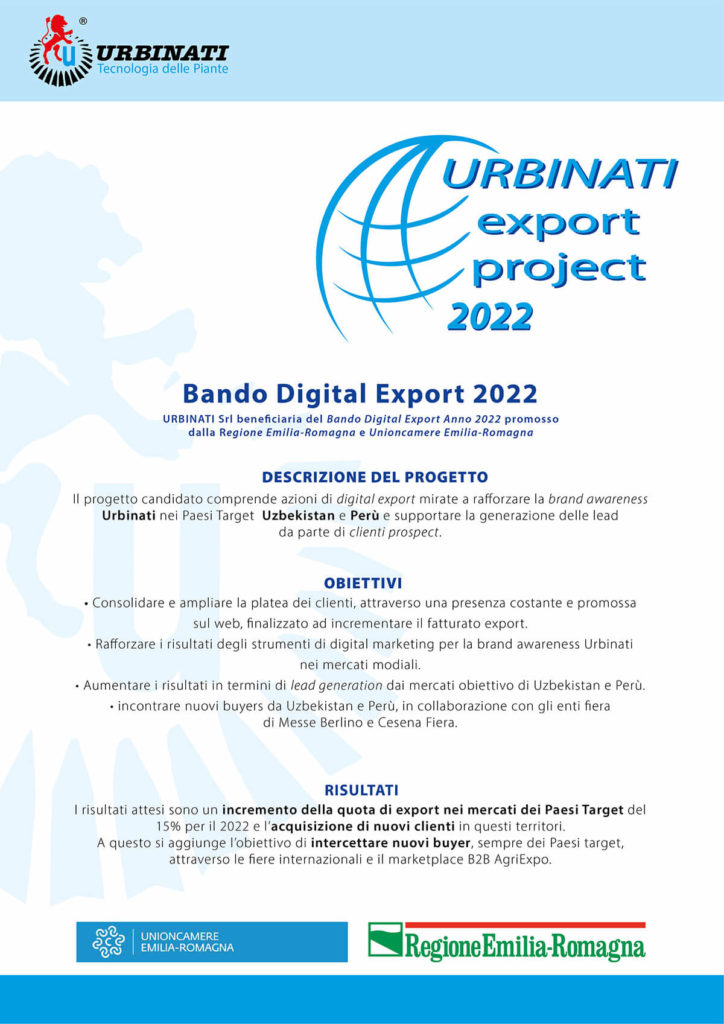 Poster BANDO DIGITAL EXPORT 2022 urbinati